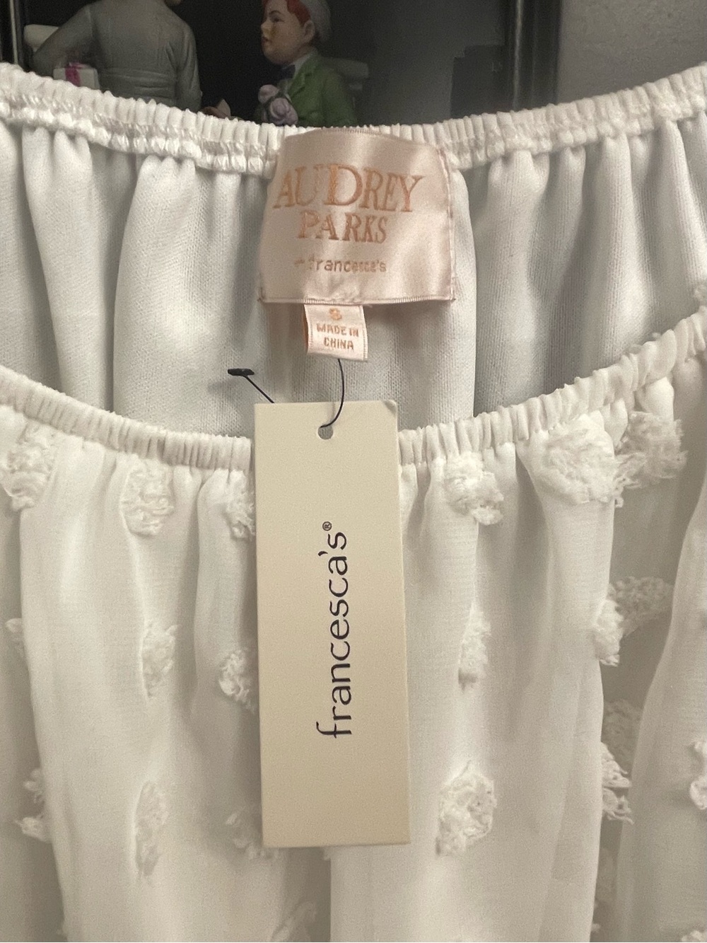 White Off-Shoulder Cropped Pom Pom Blouse - Picture 3 of 4